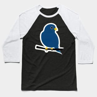 Perched and Playful: A Vibrant Blue Bird Design Baseball T-Shirt